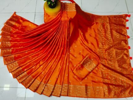 বধুয়া বেনারসি শাড়ি কমলা সুন্দরী কোড নং - ২৮০