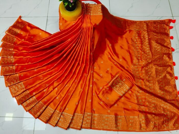 বধুয়া বেনারসি শাড়ি কমলা সুন্দরী  কোড নং - ২৮০ - Image 1