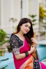 আদুরী 🌺 প্রিমিয়াম কোয়ালিটি দুবাই চেরি সিল্ক শাড়ি - Image 3