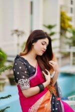 আদুরী 🌺 প্রিমিয়াম কোয়ালিটি দুবাই চেরি সিল্ক শাড়ি - Image 6