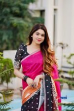 আদুরী 🌺 প্রিমিয়াম কোয়ালিটি দুবাই চেরি সিল্ক শাড়ি - Image 7