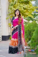 আদুরী 🌺 প্রিমিয়াম কোয়ালিটি দুবাই চেরি সিল্ক শাড়ি - Image 11