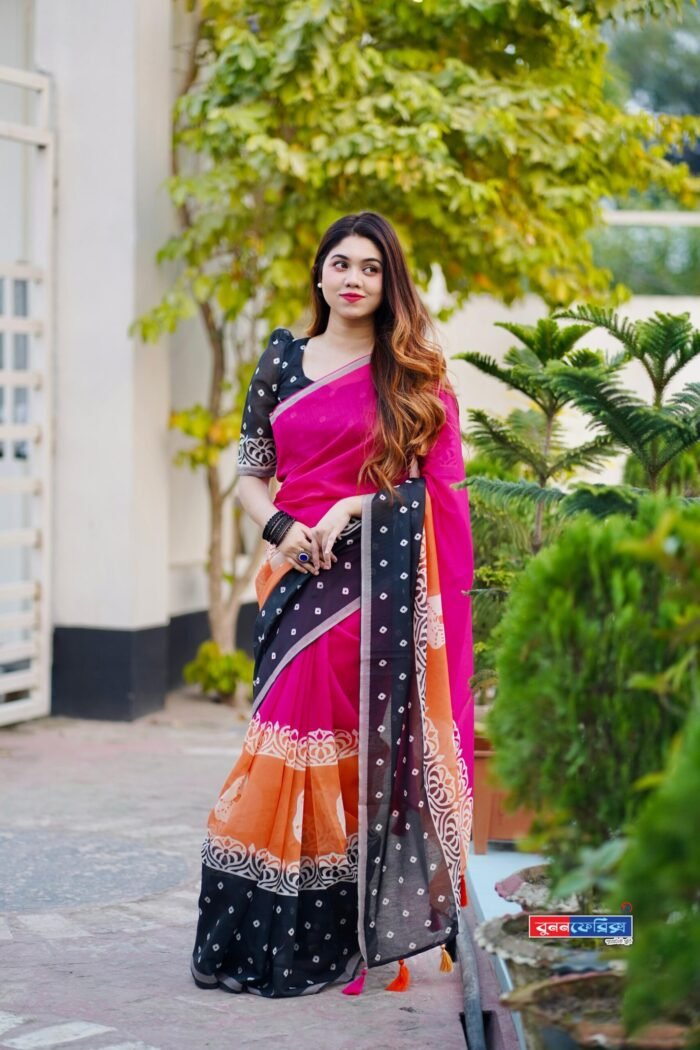 আদুরী 🌺 প্রিমিয়াম কোয়ালিটি দুবাই চেরি সিল্ক শাড়ি - Image 12