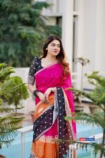 আদুরী 🌺 প্রিমিয়াম কোয়ালিটি দুবাই চেরি সিল্ক শাড়ি - Image 13