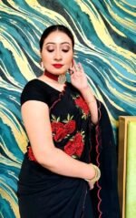 সেমি মসলিন এমব্রয়ডারি শাড়ি - Image 7