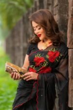 সেমি মসলিন এমব্রয়ডারি শাড়ি - Image 8
