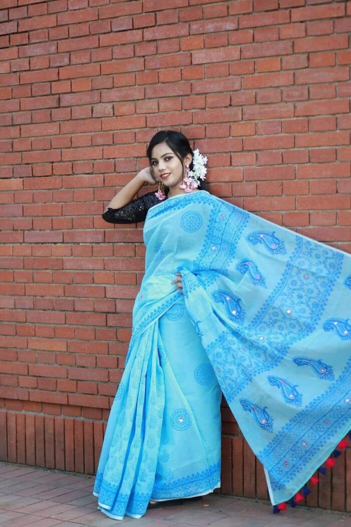 🌼হাফ সিল্ক শাড়ি - Image 1