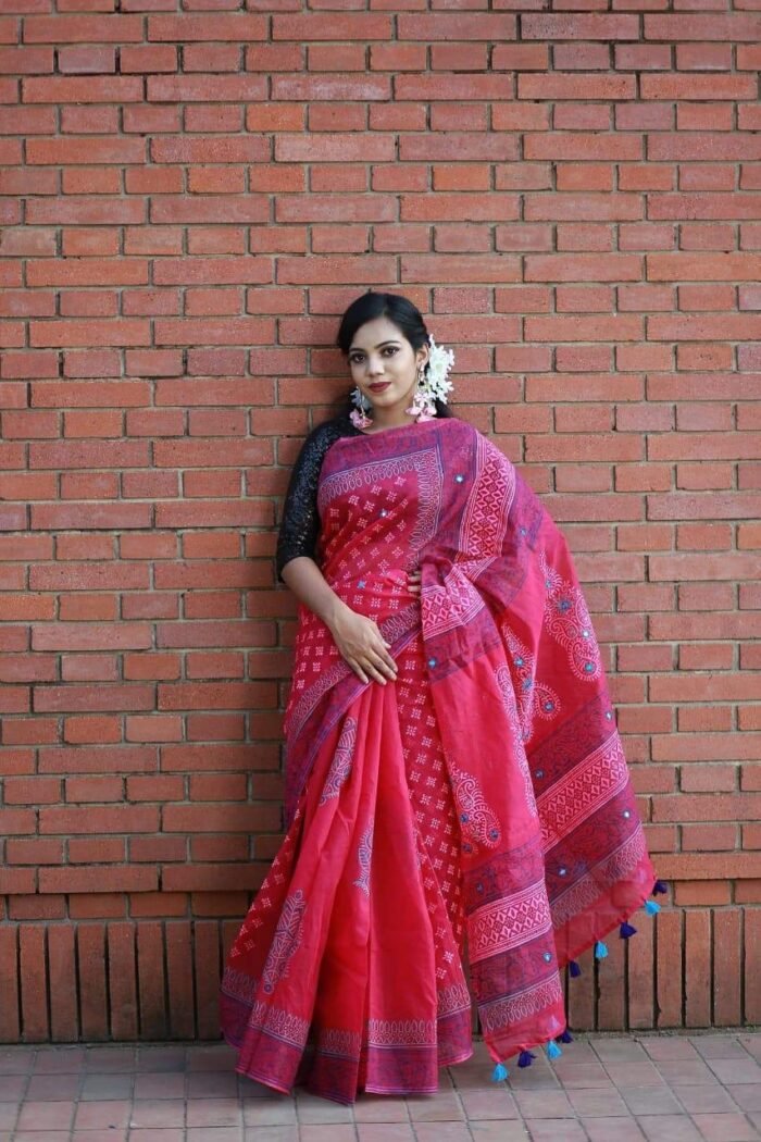 🌼হাফ সিল্ক শাড়ি - Image 1