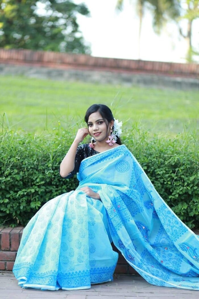 🌼হাফ সিল্ক শাড়ি - Image 1